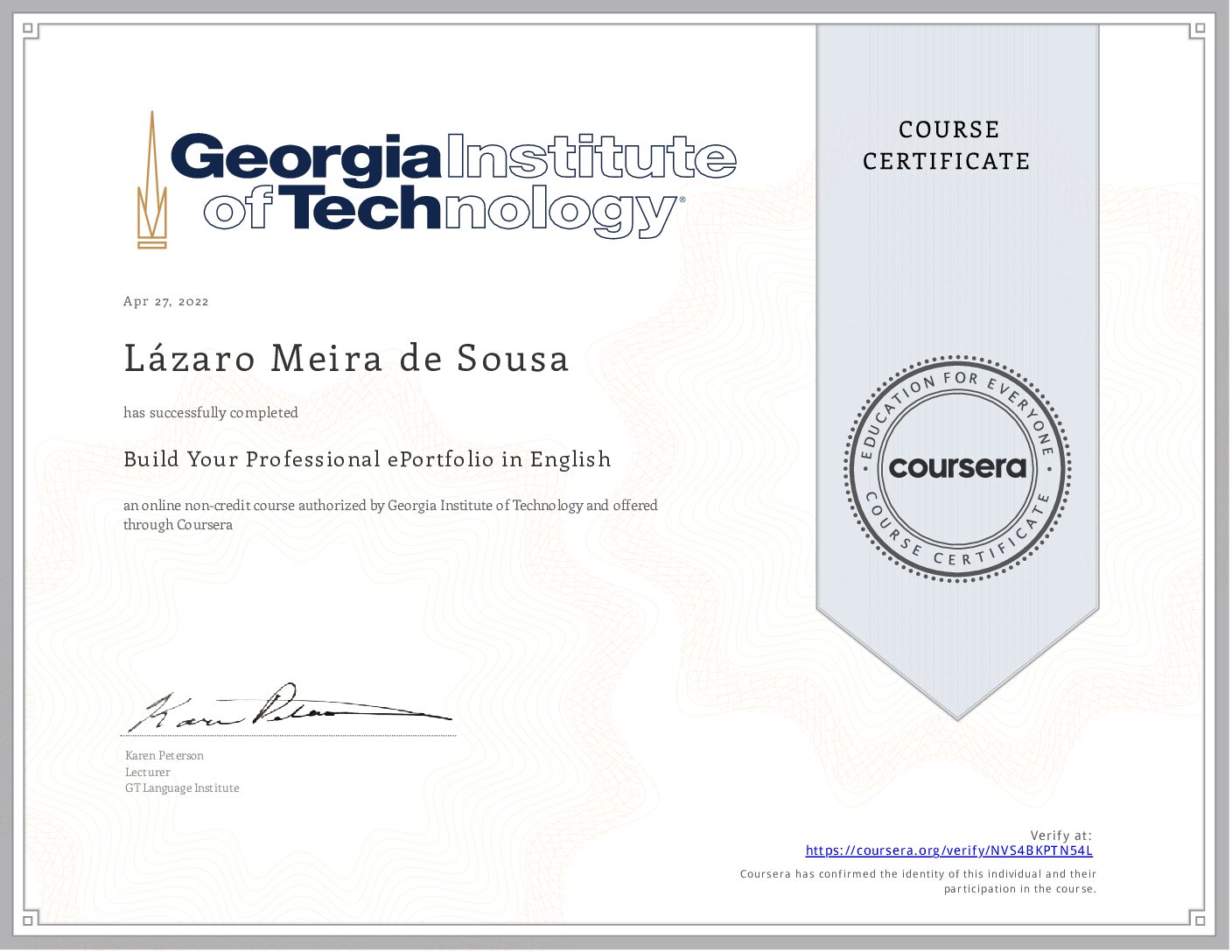 Certificate