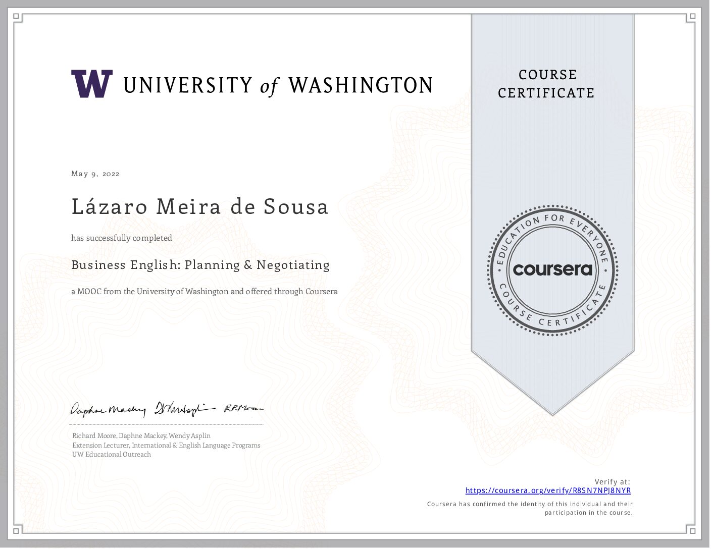Certificate