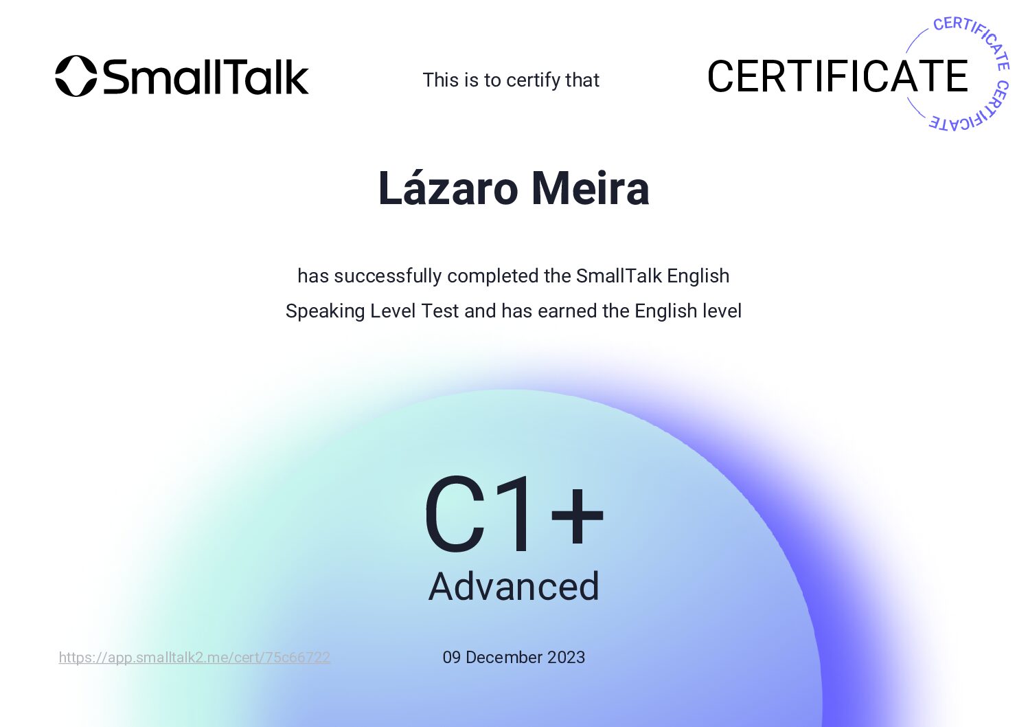 Certificate