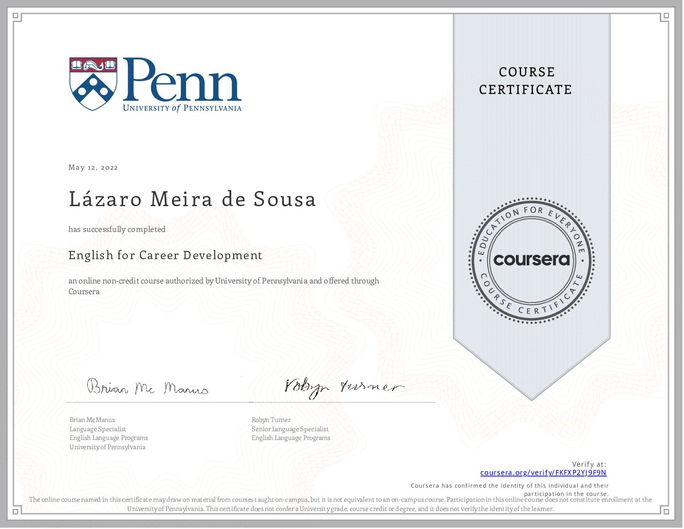 Certificate