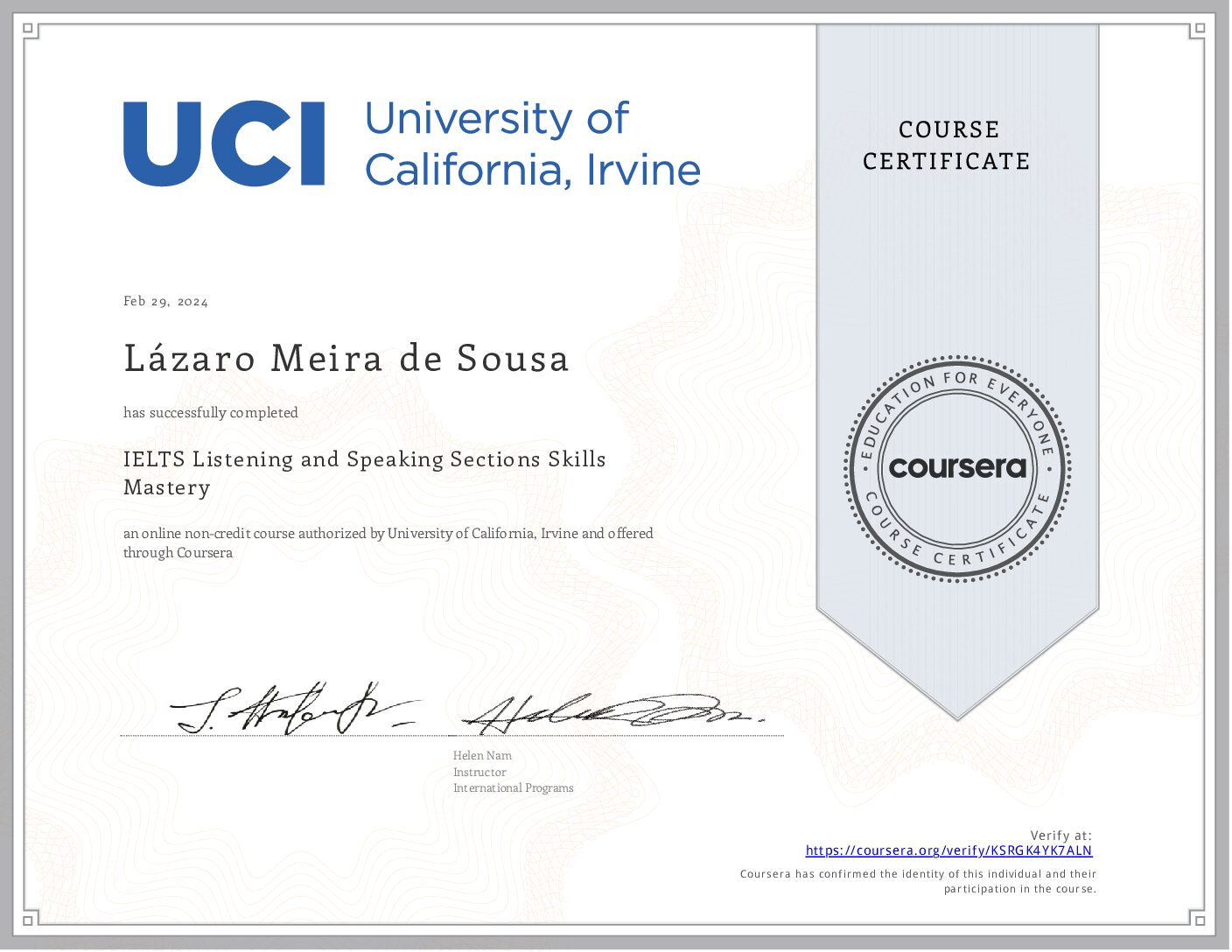 Certificate