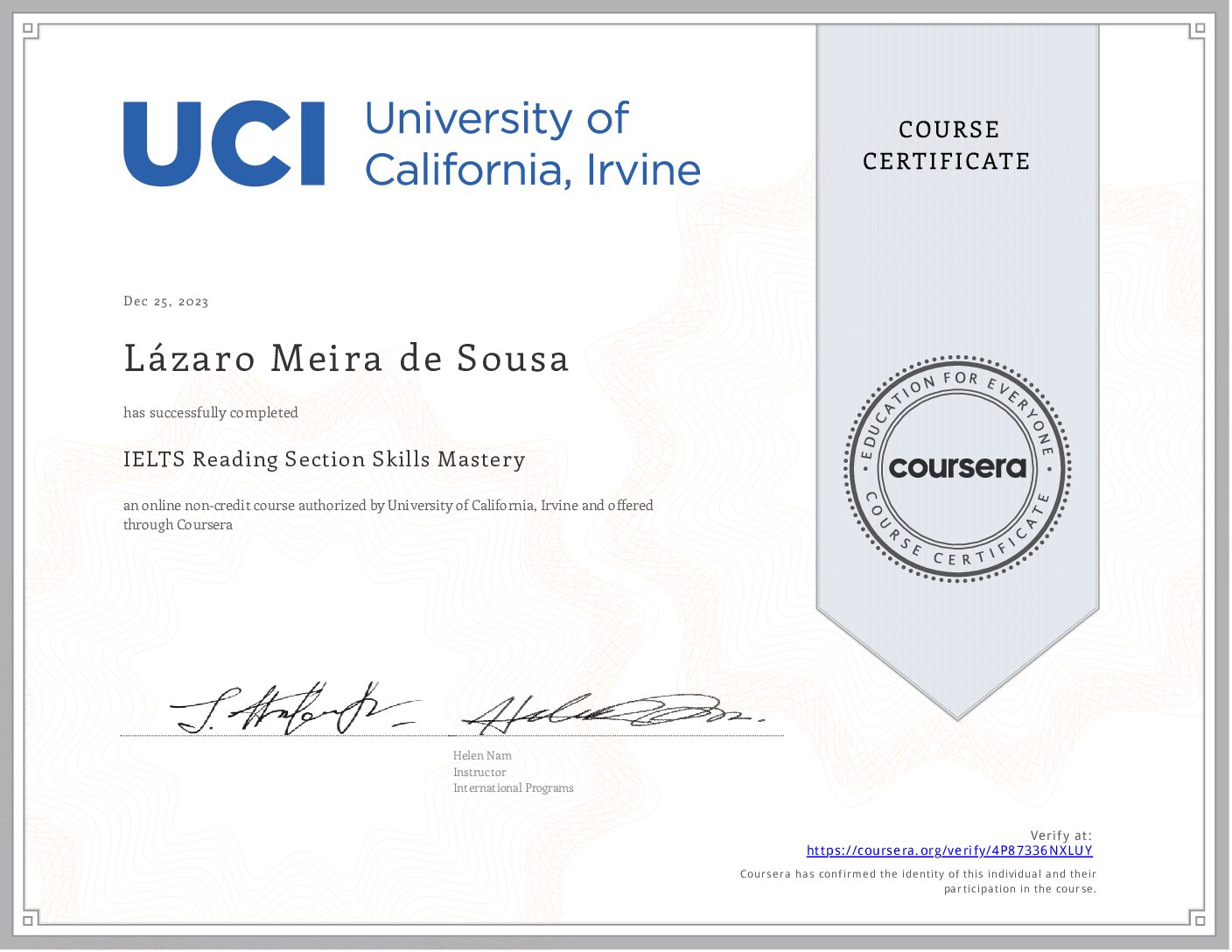 Certificate