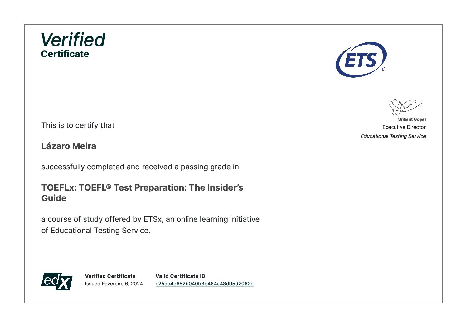 Certificate