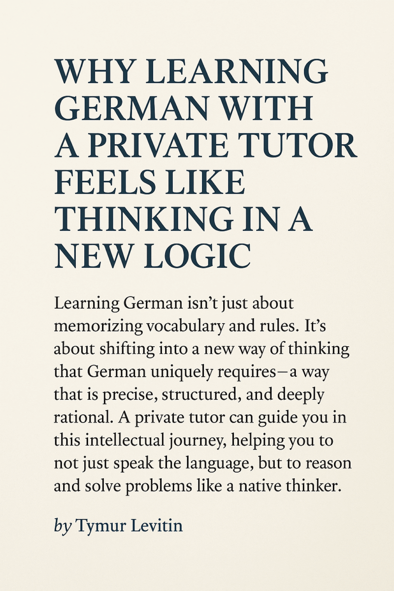 Why Learning German with a Private Tutor Feels Like Thinking in a New Logic