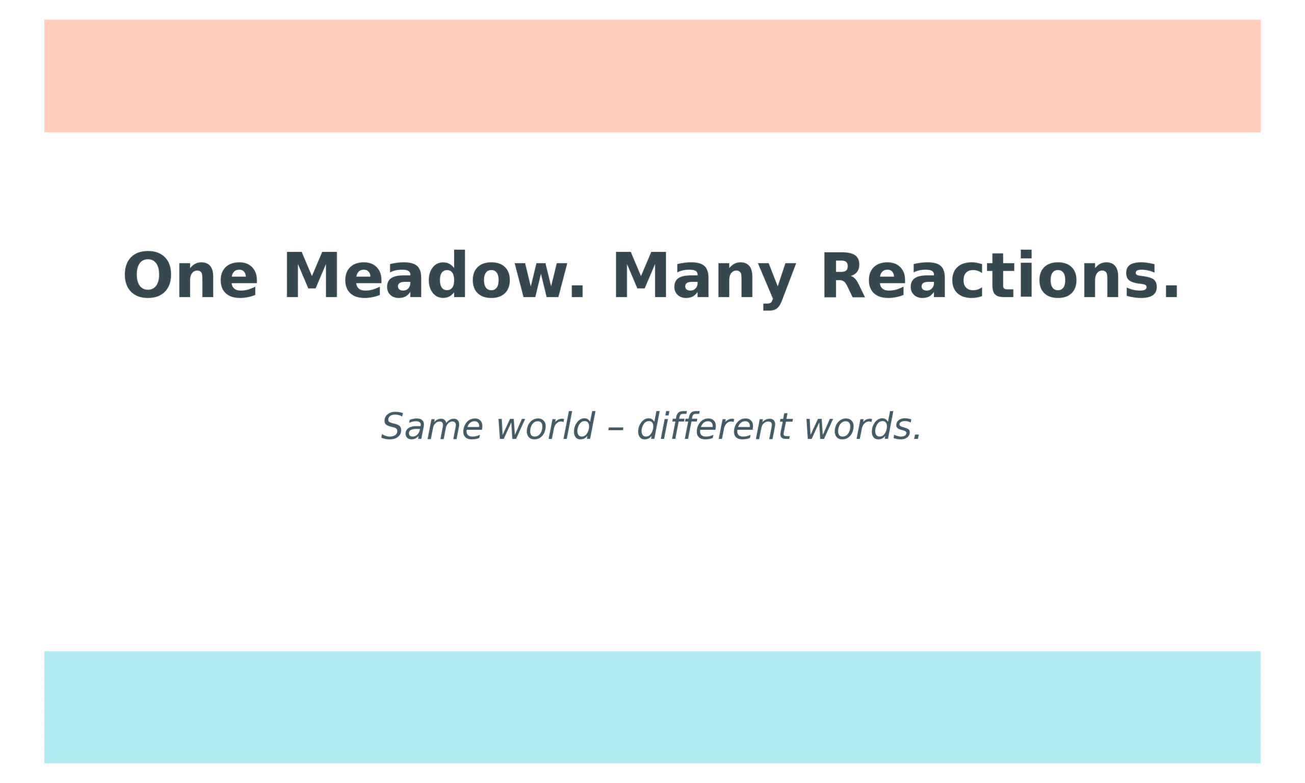 One Meadow. Many Reactions