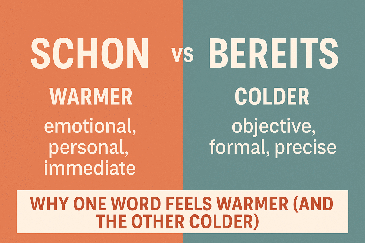 Schon vs Bereits — Why One Word Feels Warmer (and the Other Colder)