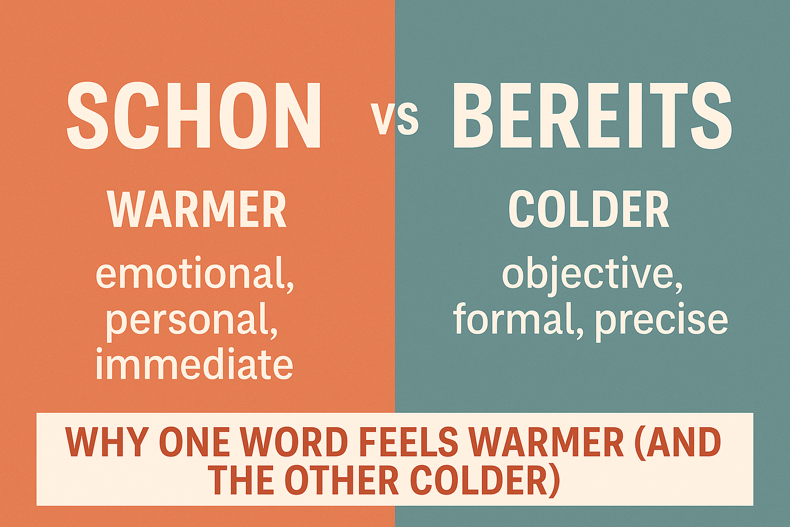 Schon vs Bereits — Why One Word Feels Warmer (and the Other Colder)