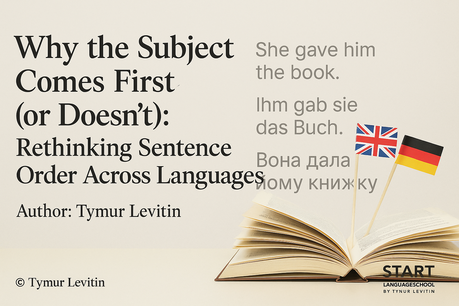 Why the Subject Comes First (or Doesn’t): Rethinking Sentence Order Across Languages