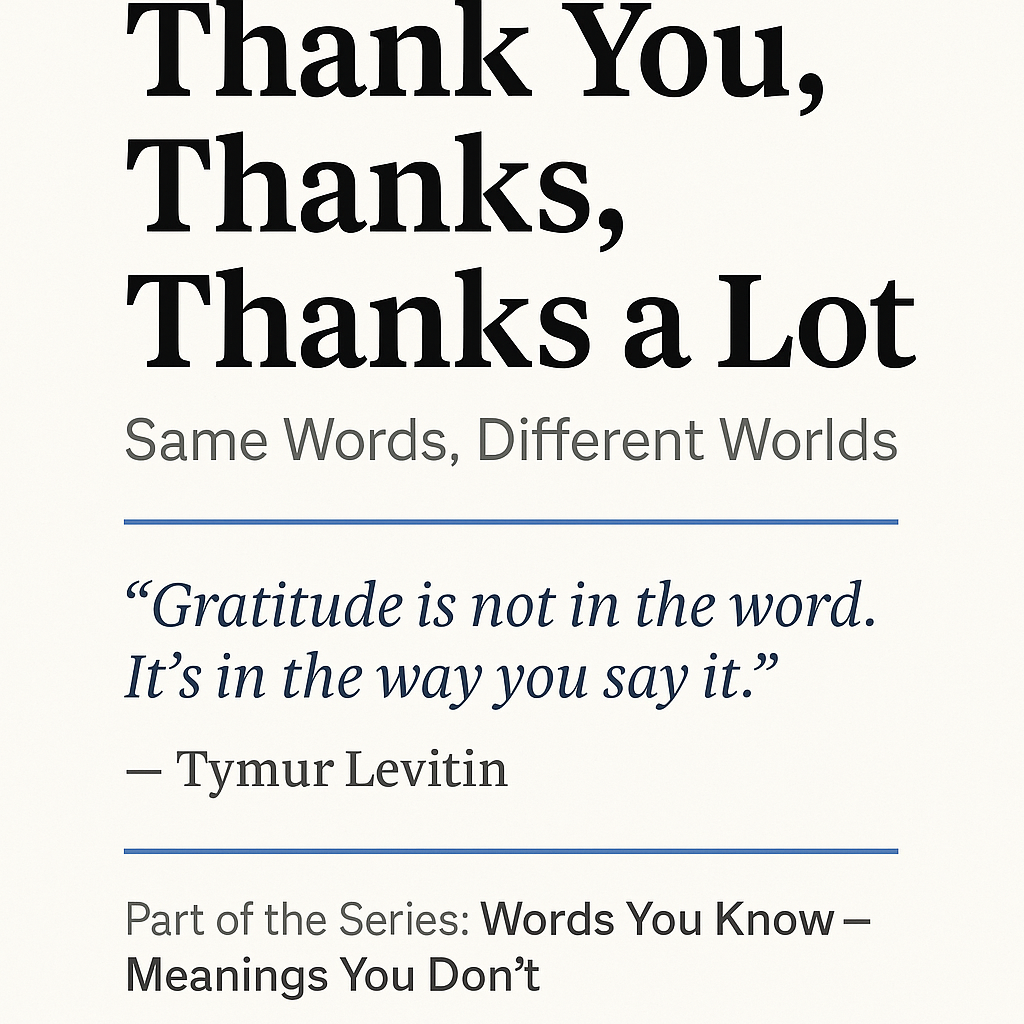 Thank You, Thanks, Thanks a Lot