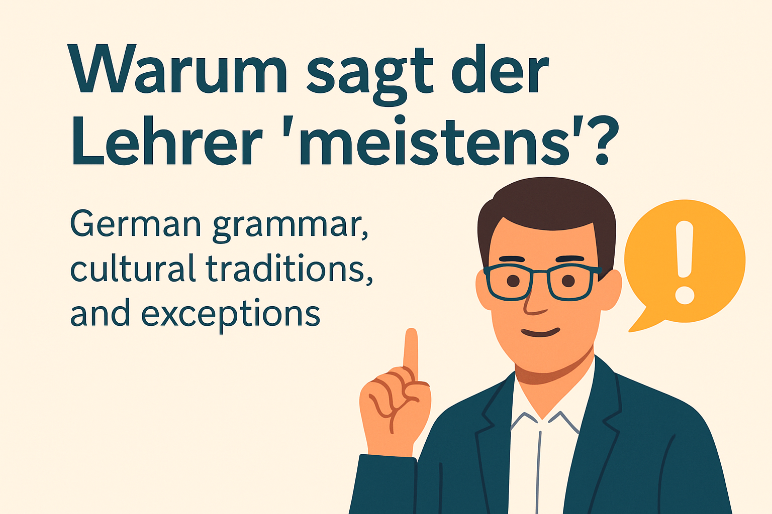 Warum sagt der Lehrer ‘meistens’?