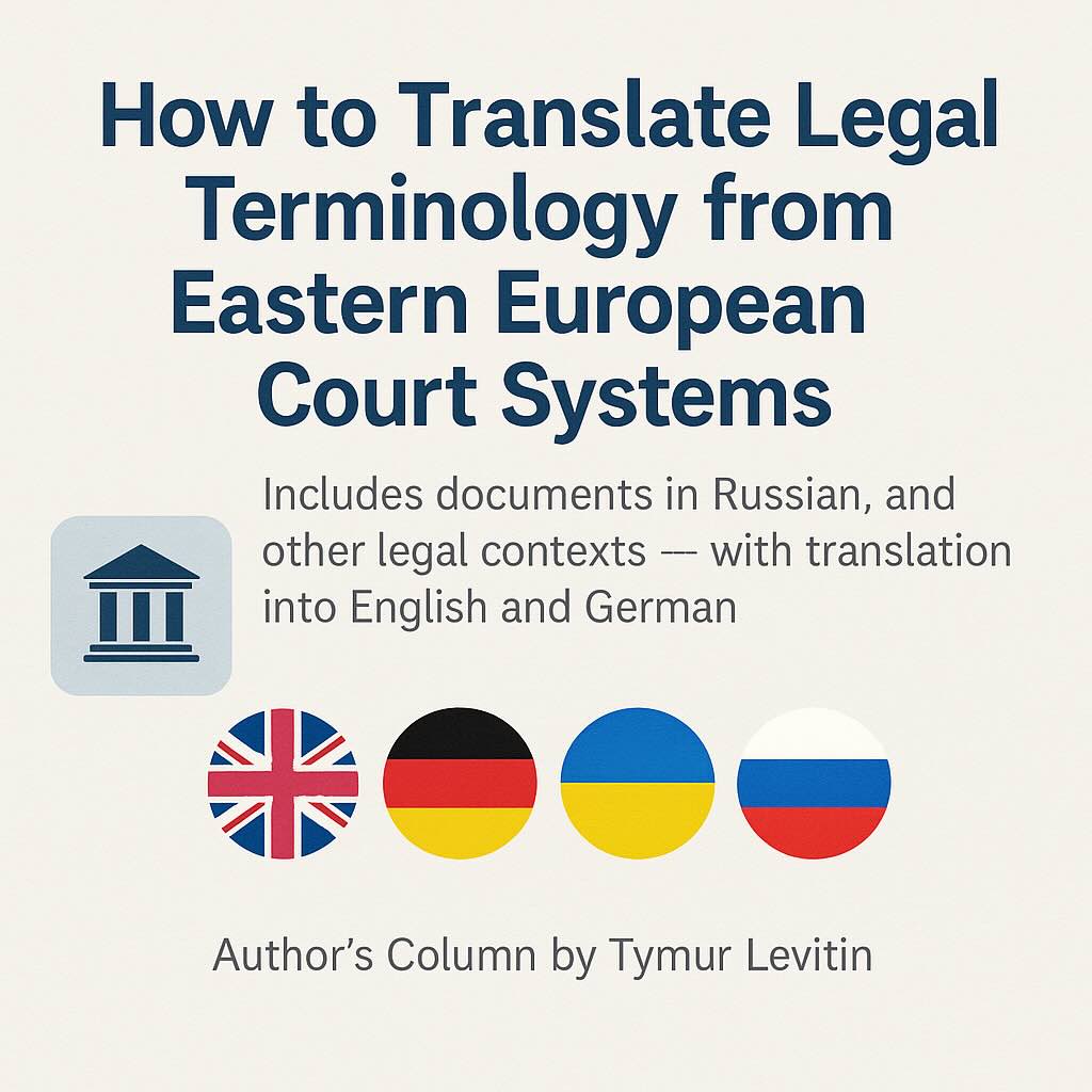 How to Translate Legal Terminology from Eastern European Court Systems Includes documents in Russian, Ukrainian, and other legal contexts — with translation into English and German