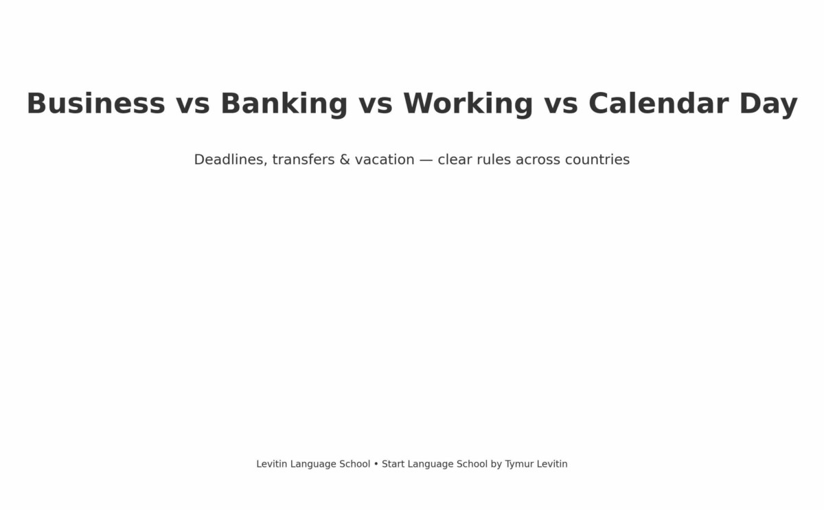 What’s the Difference Between Business Day, Banking Day, Working Day, and Calendar Day?