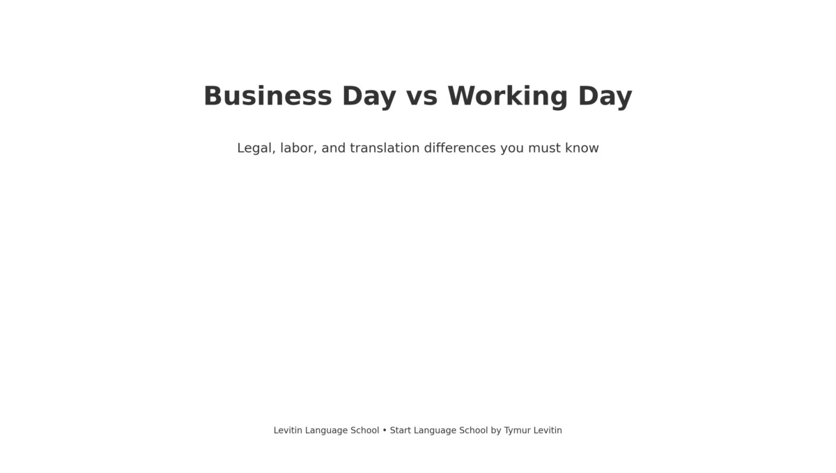 Business Day vs Working Day: Why They Are Not the Same