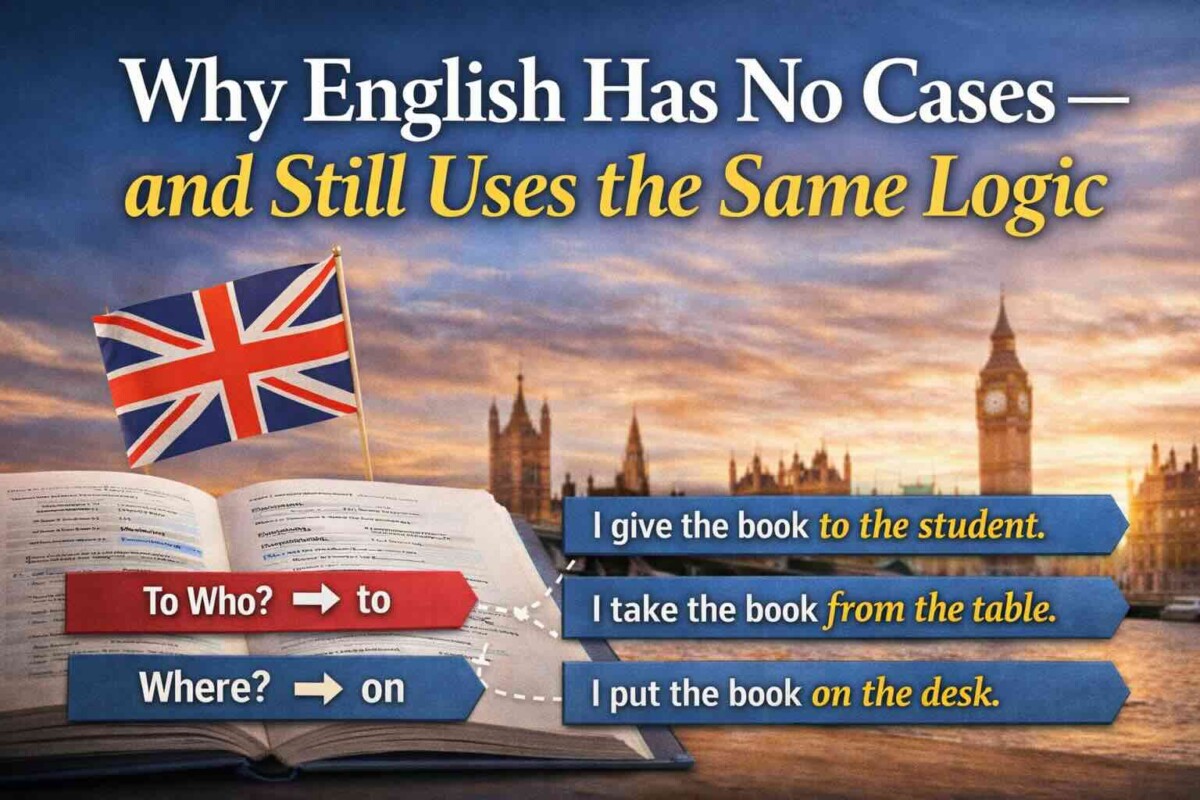Why English Has No Cases — and Still Uses the Same Logic