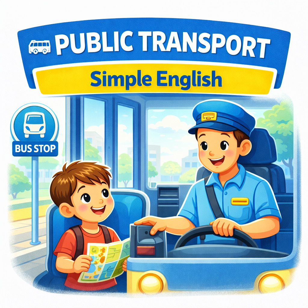 Lesson 26 — Using Public Transport | English for Kids | Vocabulary + Dialogue + Role Play