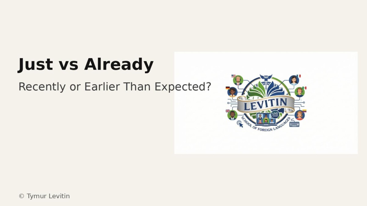 Just vs Already — Recently, Early, or Simply Done?