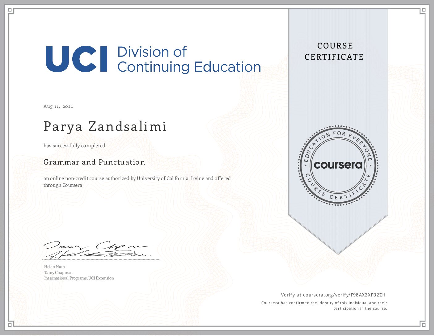 Certificate